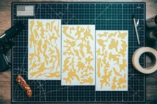 Urban Camo High Heat Vinyl Stencil Kit - 3x 11"x6" Sheets Durable Easy Use