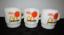 Set Of 3 Anchor Hocking Fire King 6 OZ McDonalds Coffee Cups Mugs USA Made