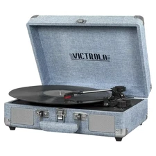 Victrola Journey Suitcase Record Player - Light Denim Blue