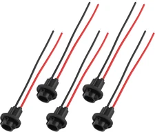 5PCS 194 Bulb Socket with Wire Pigtail,T10 Socket for 158,161,168,175,194 Light