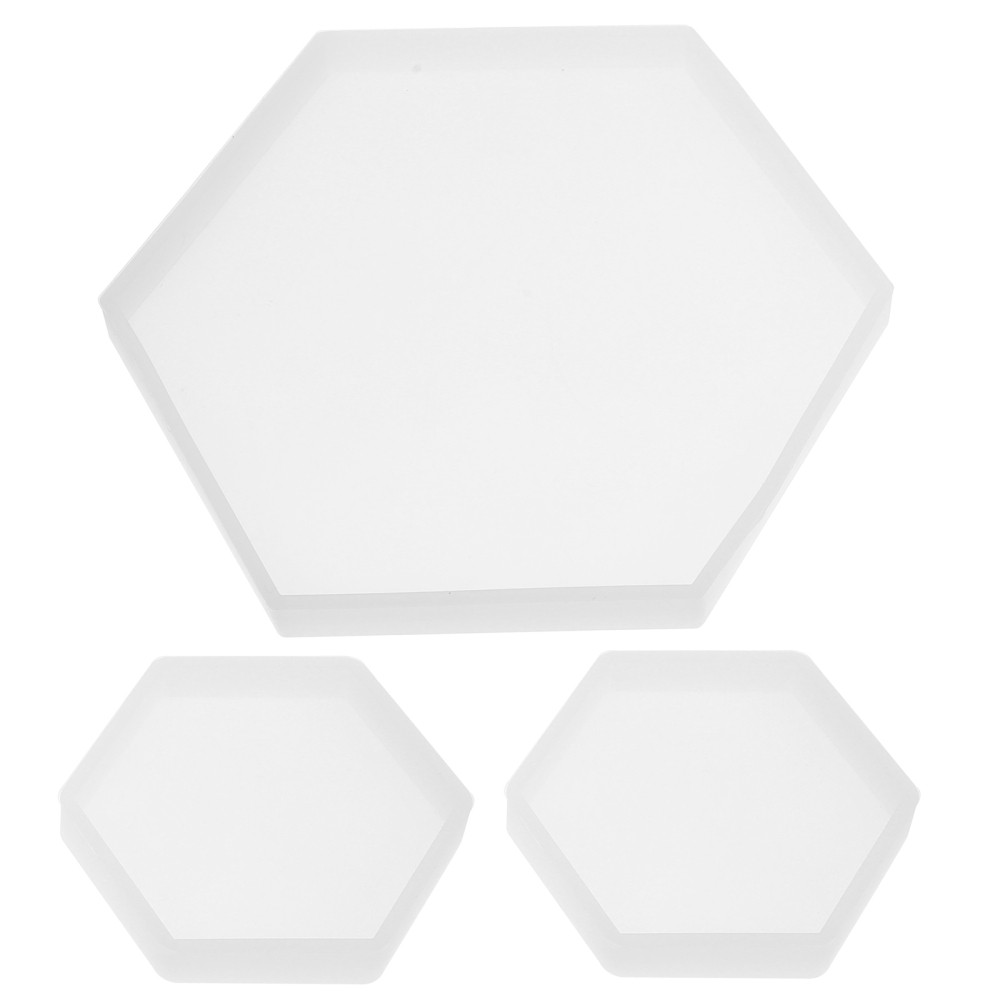 3 Hexagon Molds for DIY Resin Crystal Clusters Hexagonal Table Decor