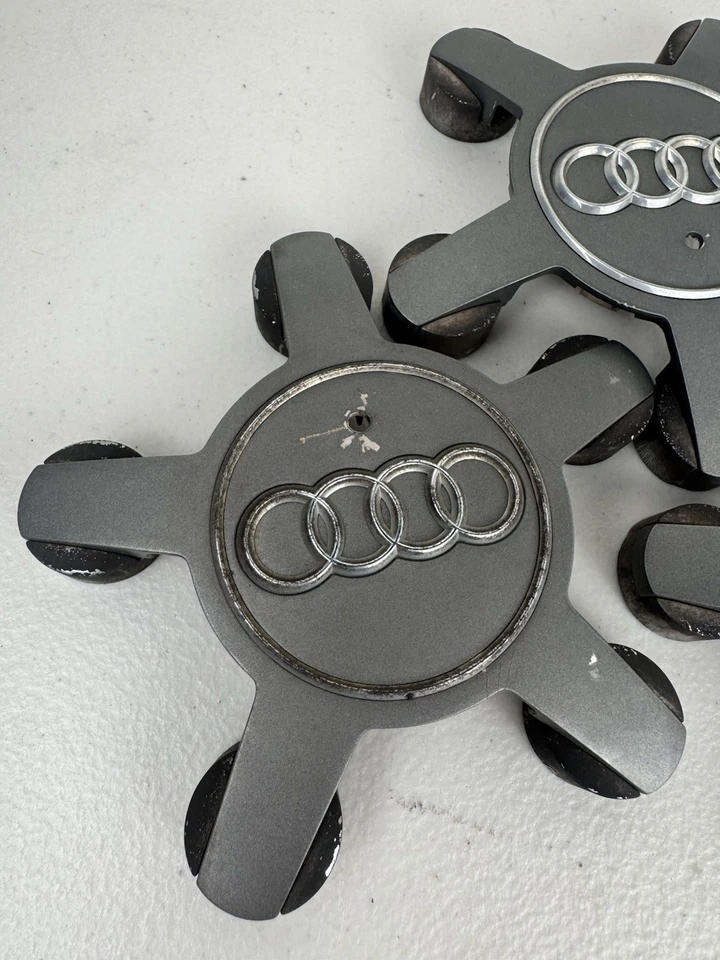 LOTE DE 3 tapas centrales plateadas OEM para AUDI A4 S4 2009-2012 4F0601165N 560-58838 Foto 2 de 4