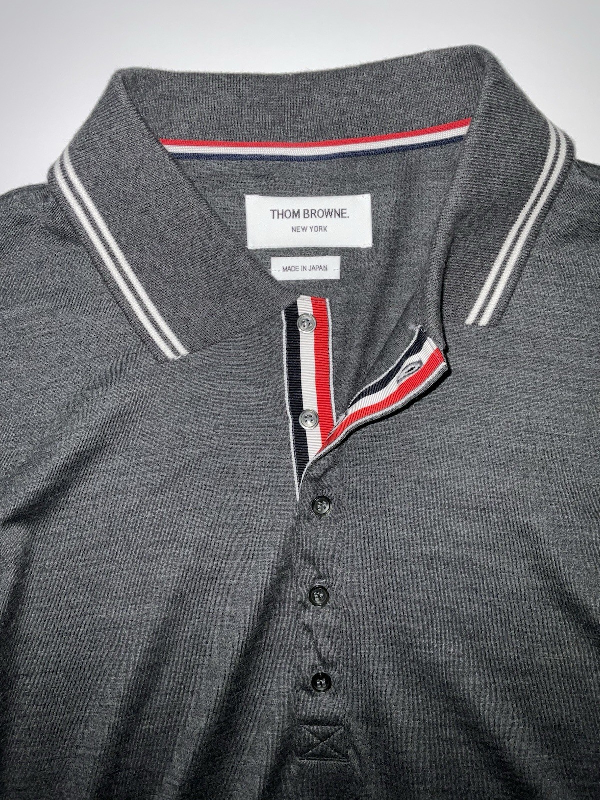Thom Browne Wool Five-Button Placket Polo - Size … - image 7