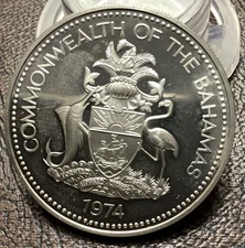1974 Commonwealth of Bermuda .925 Sterling Silver Coin BU 0.88 Tr Oz ASW Sigma