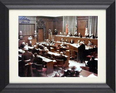 Whitney Harris signed WWll Nuremberg Trials Prosecutor 8x10 Photo Framed   PSA