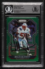 BAS 2020 Panini Prizm Green Prizm Willie McGinest #27 BGS Authentic Auto 3c7