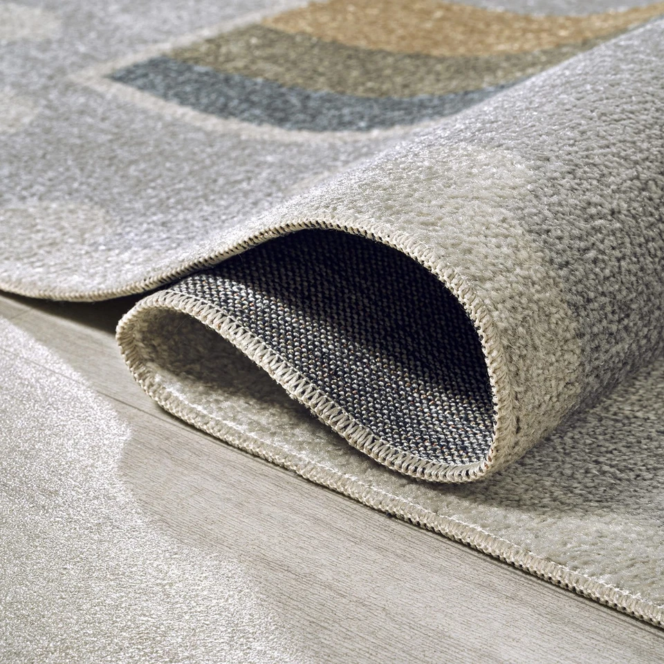 Alfombra de interior gris/marfil/amarilla lavable a máquina, 3x5, Minha Rainbow Dots,... Foto 4 de 4