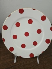 Rosanna Red Dots With Gold Trim 8" Salad/ Dessert Platess/4 in box