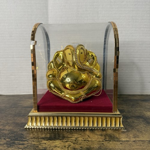Gold Plated Jeweled Ganesh Paperweight