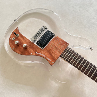 6 String Acrylic Electric Guitar Crystal Transparent Guitar Rosewood FB