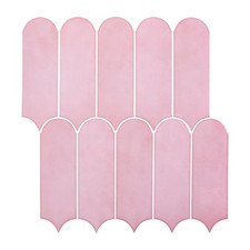 Pink Peel and Stick Backsplash, Self Adhesive Feather Wall Tiles Renter Frien...
