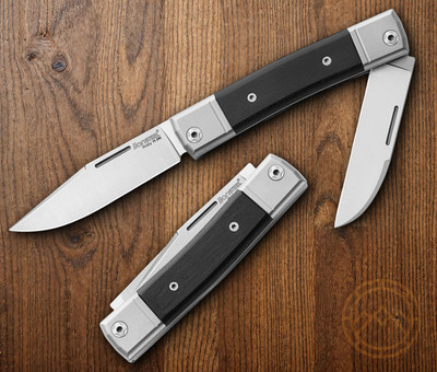 LionSTEEL BestMan BM13 Pocket Knife Bohler M390 Steel Blades Ebony Wood Handle