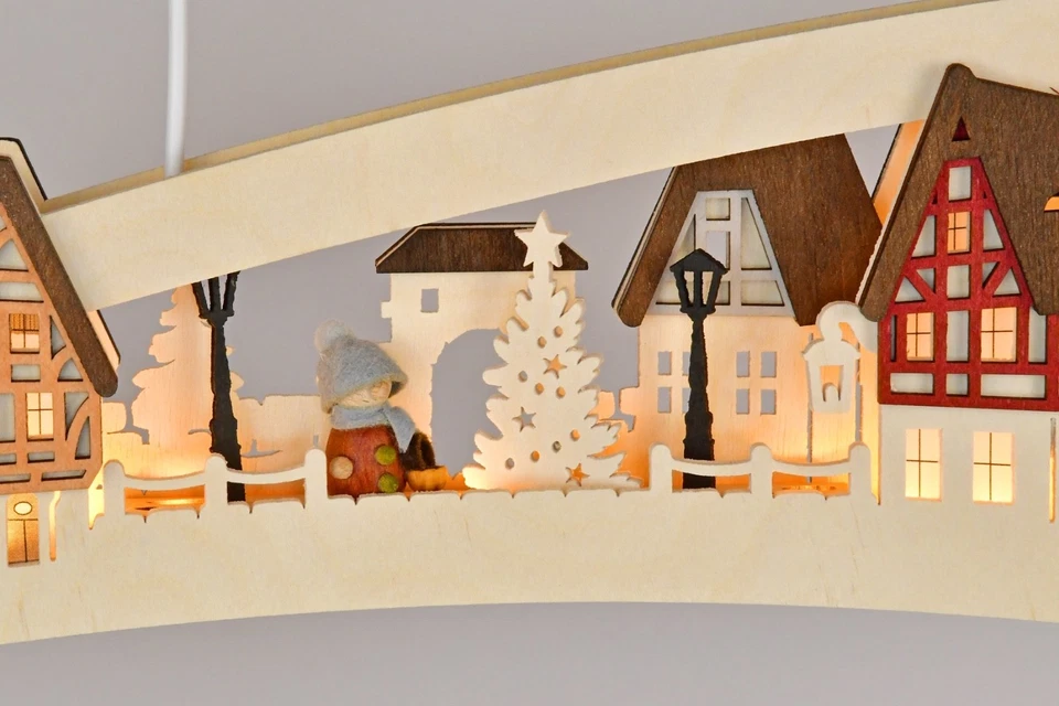 RATAGS LED Window Picture Star Tail City View Wooden Illuminated Handmade USB - Image 3 of 3