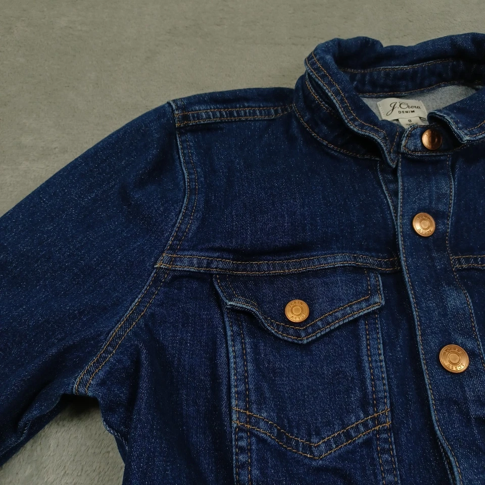 Vestido Camisa J Crew Mujer 8 Azul Denim Bolsillos Abotonados Preppy Manga Larga Foto 2 de 4