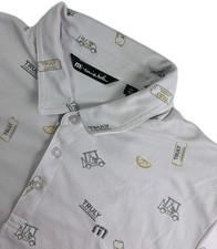Travis Mathew Polo Shirt Mens 2XL AOP TRULY GOLF CART PEFORMANCE SELTZER
