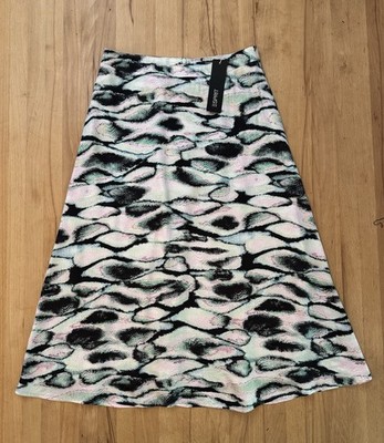 Neu Esprit Collection Modischer 100% Viskose Maxi Rock Mit Muster Gr. 40