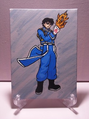 Roy Mustang Full Metal Alchemist Fan Art Anime/Manga 6x8 Flat Canvas Painting