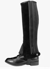 NEW TOUGH 1 Black Ribbed Suede Leather WESTERN 1/2 HALF CHAPS  Size XL Equiroyal