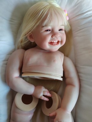 Lifelike 26inch Artist Painted Reborn Doll Kit Girl Hand-Rooted Blonde Hair Gift