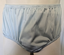 BLUE Nylon Tricot 6" MEN SLEEVE PANTY 7" SIDE 4" GUSSET 28-40" Waist ENCASED  