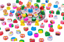 Mini Erasers for Kids Bulk, 300 Pcs Animal Shapes  Food Themed Pink Heart, 100T