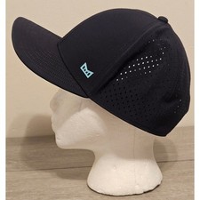 Melin A-Game Hydro Hat Cap Snap Back Mens CL Black Perforated Mesh Running
