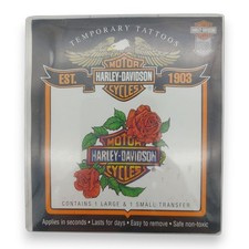Vintage 1993 Harley Davidson Temporary Tattoos Roses Made in USA READ