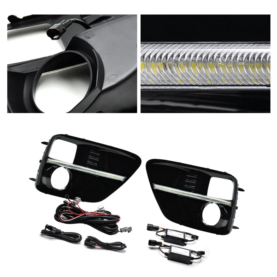 For 2015-17 Subaru WRX STI Sequential LED Turn Signal Lamp DRL Fog Bezel Lights - Image 2 of 4