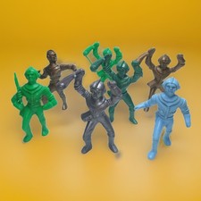 Lot of 7 Vintage Archer Ajax 1950s Hard Plastic Spacemen Alien Toy 4" Figures