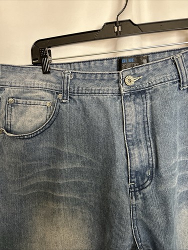 Blue Stitch Mens Jeans Relaxed Straight Faded Blue 40X33 #535 - Picture 3 of 16