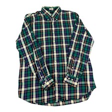 Peter Millar Long Sleeve Button Down Shirt, Cotton, Plaid, Men's Size Large