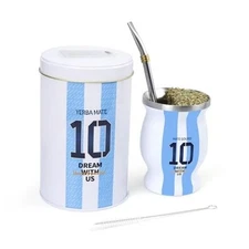 Premium Yerba Mate Gourd Set - Includes Argentina Captain No.10 Mate Cup and 