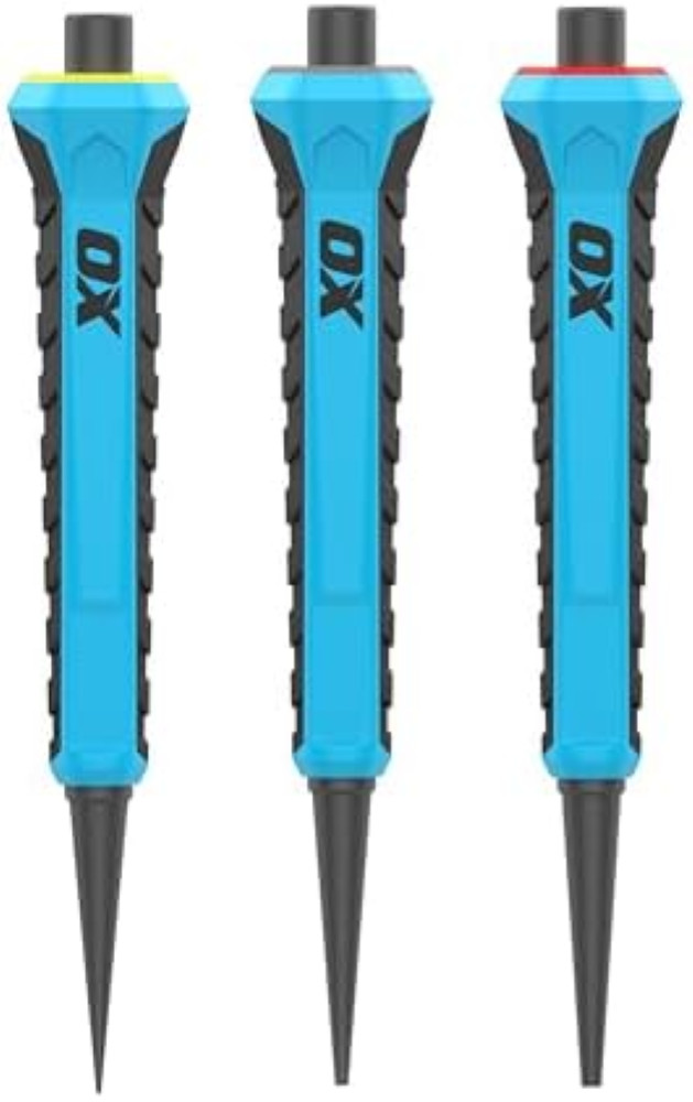 OX Pro - Set di 3 punzoni per unghie (0,8 mm, 1,6 mm, 2,4 mm), in acciaio tempra