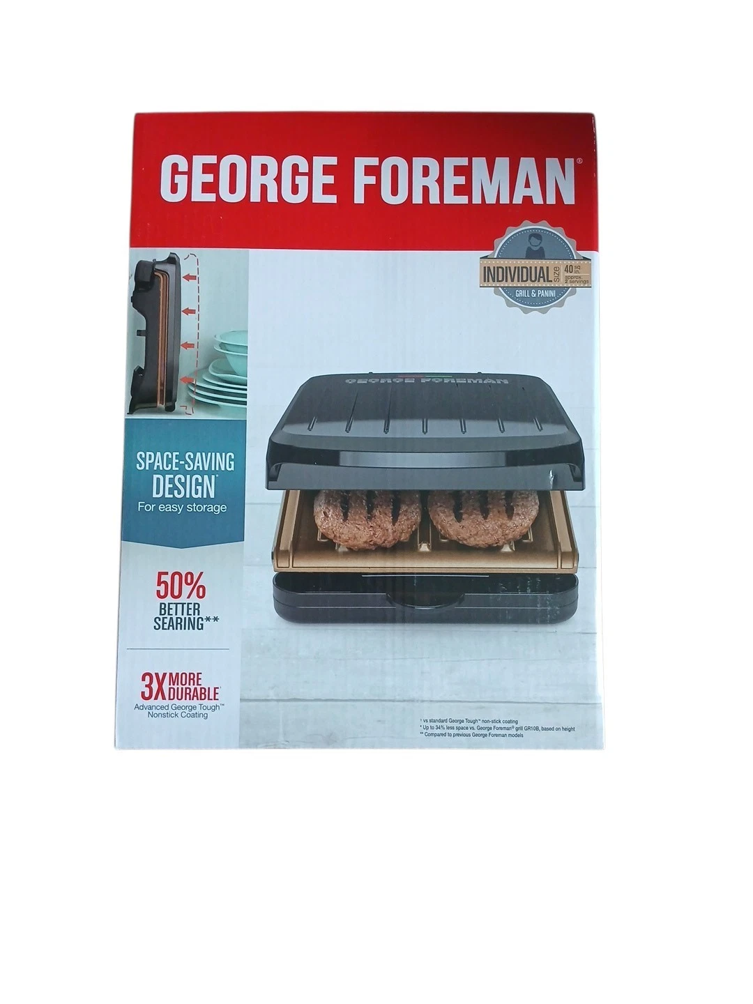George Foreman 2 Serving Size Compact Grill & Panini Press - Copper Coating NEW
Opens in a new windo
