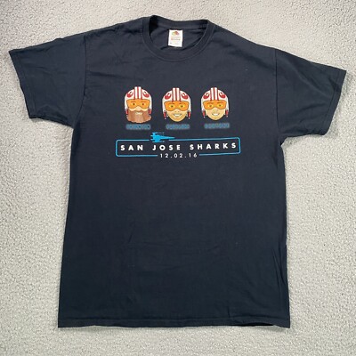 San Jose Shark Star Wars Night T Shirt Mens Medium Blk SGA 2016