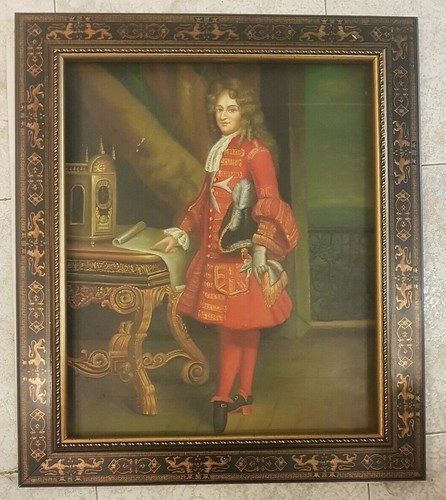 Dipinto BELLISSIMI SOGGETTI CORNICE STEMMA ORO EST66X76Olio su Tela 50X60 CM - Picture 16 of 20