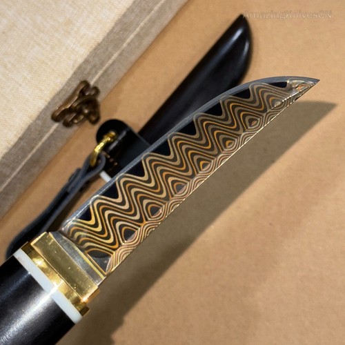 Handgefertigtes Katana-Messer im japanischen Stil Kupfer Damaskus Bushido - Bild 7 von 19