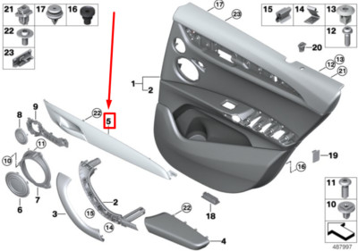 NEU BMW X2 F39 HECK LINKE TÜRFINELVERKLEIDUNG FORMTEILE 7482443 