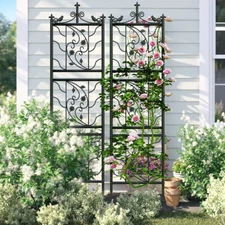 2 Extra Tall Metal Pipe Garden Trellis Climbing Plant Fence Netting Screen Stand