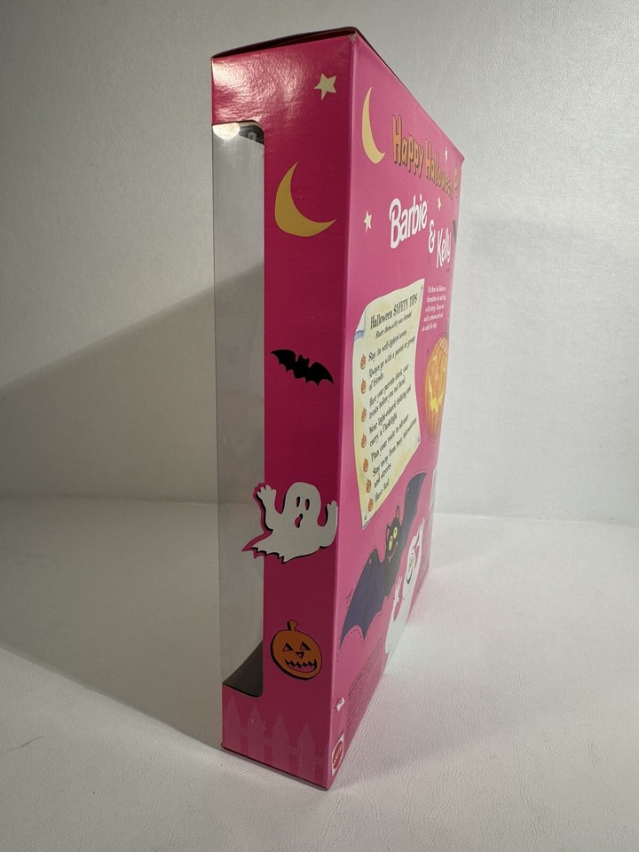 Vintage 1990s SEALED “Happy HALLOWEEN” Barbie & Kelly PUMPKIN Costume
