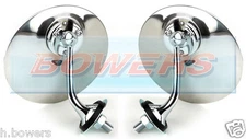 Pair of Lucas Style Chrome Round Exterior Wing Door Mirrors Classic Car LH + RH
