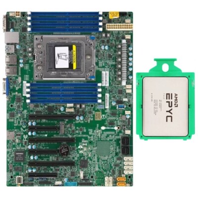 Supermicro H11SSL-i SP3 Motherboard + AMD EPYC 7642 2.3GHz CPU Processor Combos