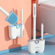 Toilet Brush and Holder Set for Bathroom, Flexible Toilet Cleaning Bowl Brush