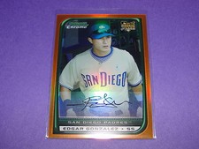 2008 Bowman Chrome EDGAR GONZALEZ #44 Orange Ref Prospect RC/25 San Diego PADRES