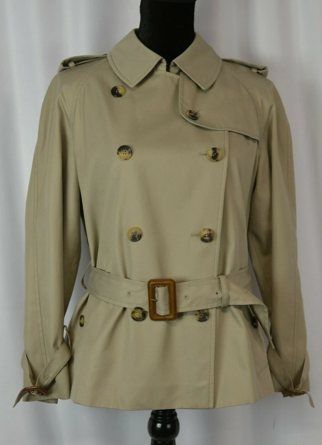 Alexander McQueen trench corto taglia 42 Italia beige con cintura 8 US Career Boho