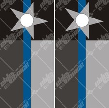 Texas Flag Thin Blue Line LAMINATED Cornhole Wrap Bag Toss Skin Decal Sticker