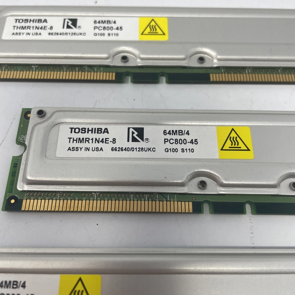 512MB KIT 2 X 256MB  ECC RDRAM PC800-45 800MHz  RIMMRambus Memory Module Lot Of4 - Image 4 of 4