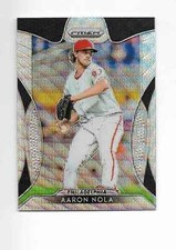 2019 Panini Prizm Prizms Blue Wave #191 Aaron Nola 8/60 Philadelphia Phillies