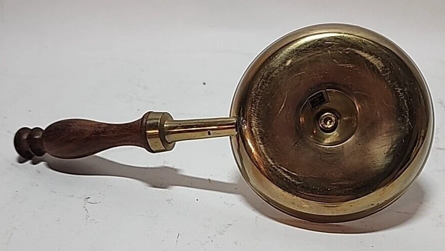 Vintage Antique Style Wood Handle Brass Chamberstick Candle Holder Made In India - Image 4 of 4