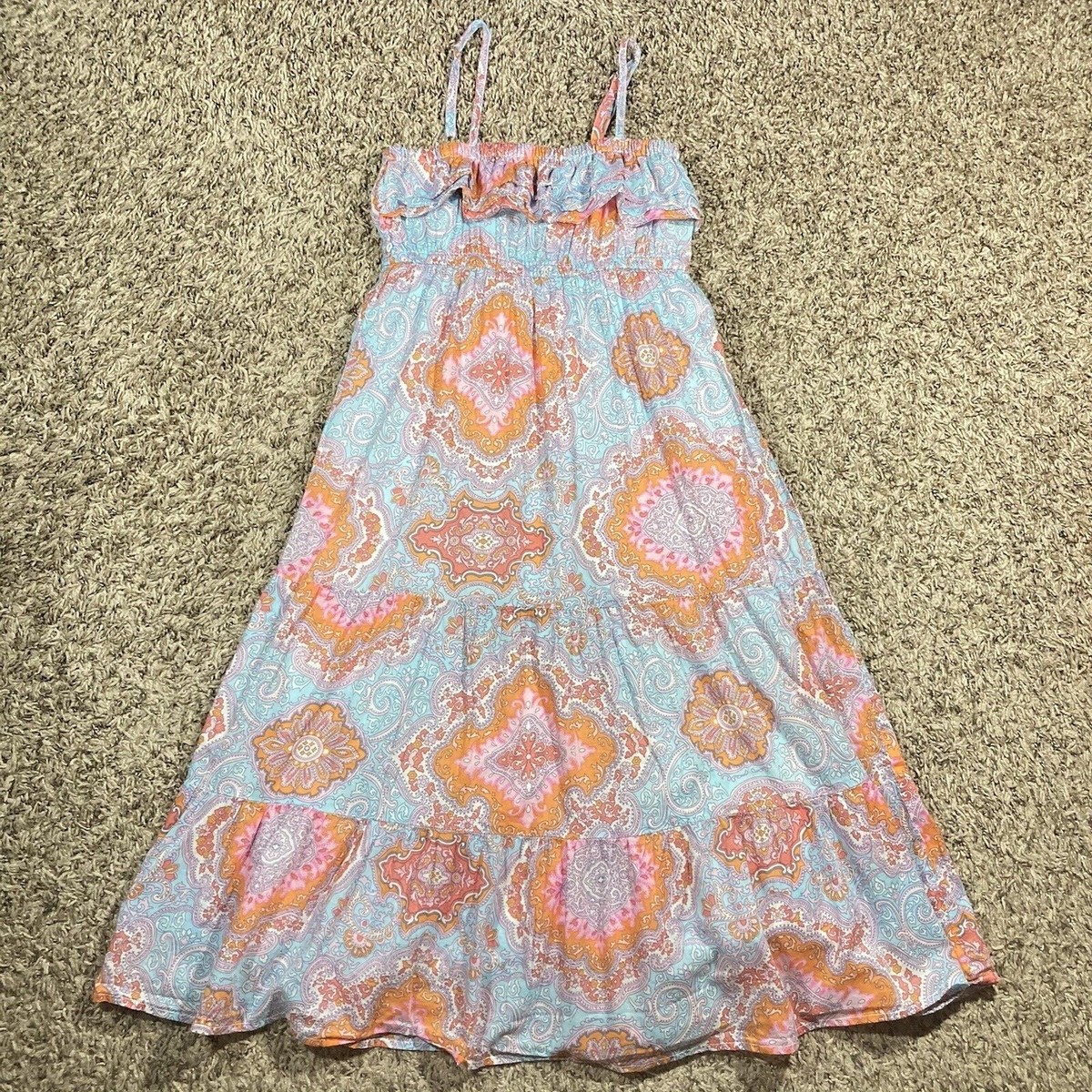 old navy blue coral dress (Q) Girls Old Navy 5T Coral Dress Lined